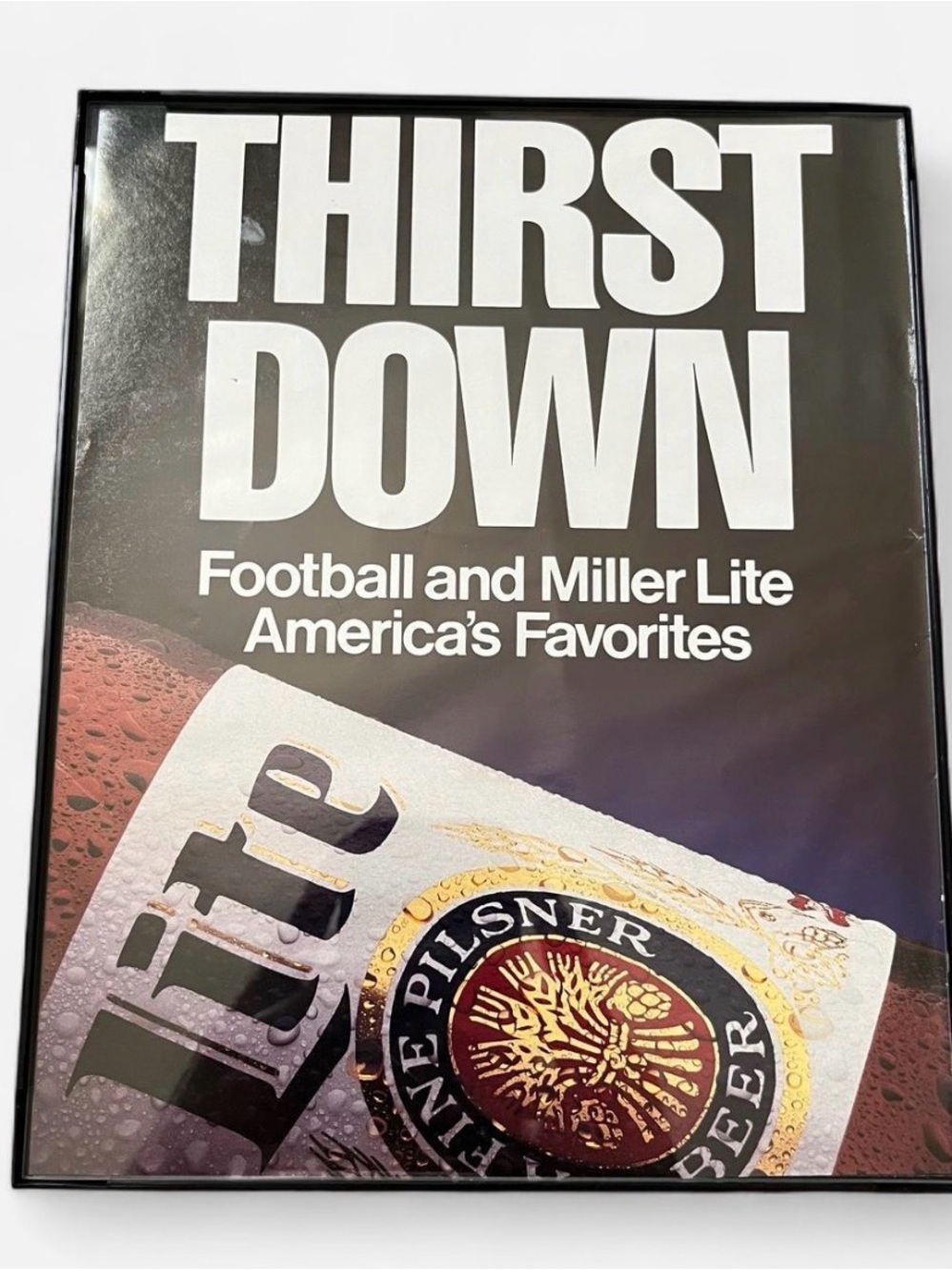 Vintage Miller Lite Beer Print Framed Size 8x10